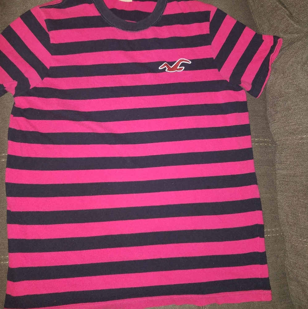 Youth Lg Hollister Pink/Navy tshirt